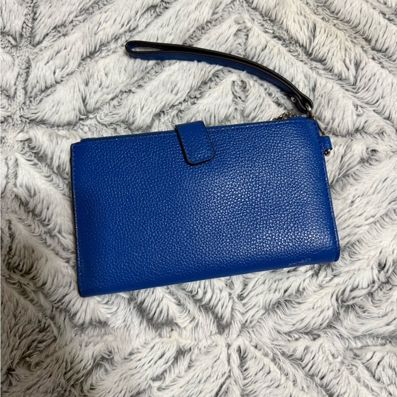 Michael Kors Blue Leather Wristlet - Picture 3 of 5